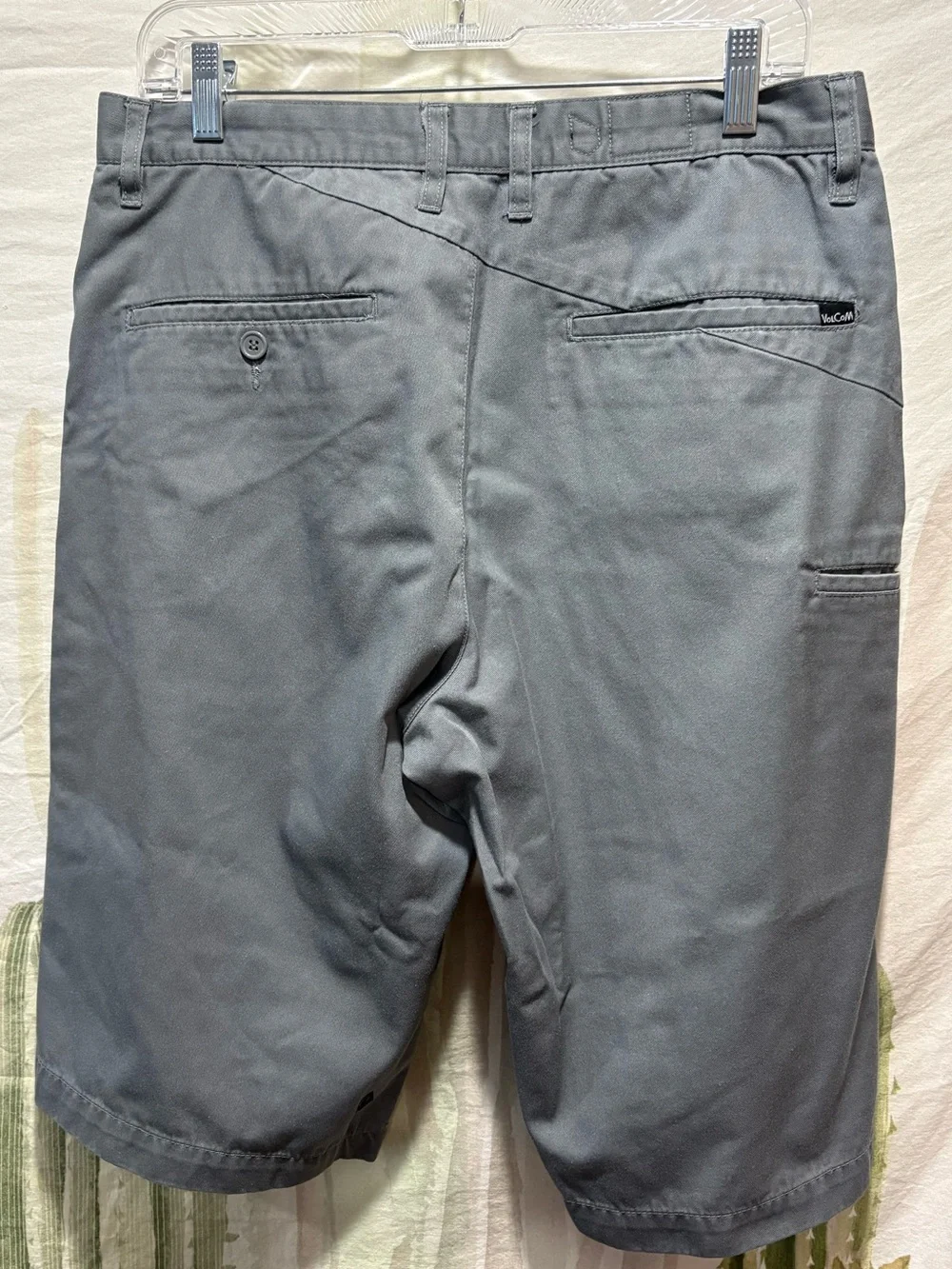 Mens Volcom Gray Flat Friggin Chino Bermuda Shorts 24.5”🌵 32